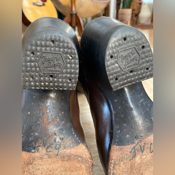 Vintage Tony Lama Western Boots | Women’s 7 | Leather | Brown Orange & Yellow - Picture 2 of 9
